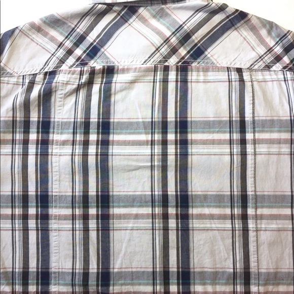 Esprit Men’s Short Sleeve Button Down Shirt Blue Grey Plaid L - Picture 5 of 11